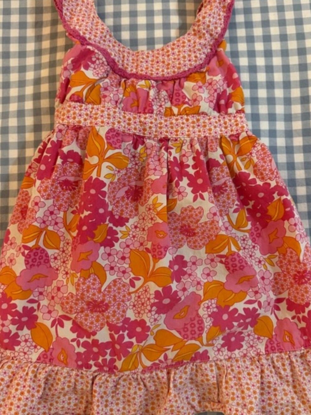 Zoey Girl Floral Dress in Pink and Orange